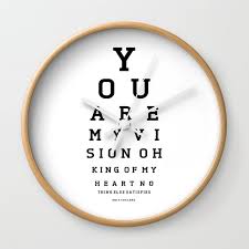 You Are My Vision Eye Chart Wall Clock By Streetlightmedia