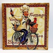 French Chef On Bicycle 2 Wall Art