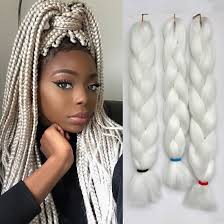 This white braided ribbon hair comb is perfect for girls to add style to their wardrobe. Amazon Com Jumbo Braids Colorful Synthetic Kanekalon Hair Extensions For Diy Crochet Box Braiding 3pcs Lot 100g Pc 24inches White Color Beauty