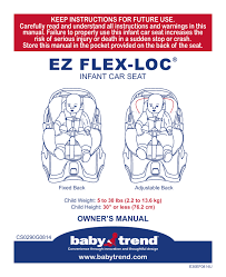Baby Trend Flex Loc Owner S Manual