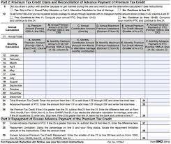 Premium Tax Credit Form 8962 And Instructions Obamacare Facts