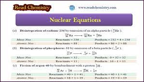 Nuclear Equations Read Chemistry