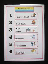Details About Morning Routine A4 Wall Chart Schedule Autism Visual Communication Aid Dementia