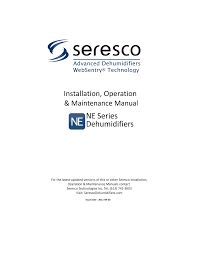 Cover Page Ne Series Seresco Dehumidifiers Manualzz Com