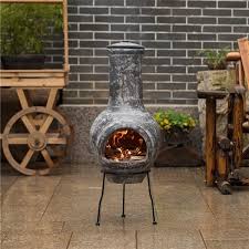 Grey Clay Wood Burning Fire Pit