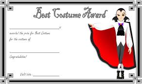 Halloween Costume Certificate Template Free 2 One Package