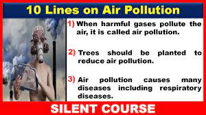 10 lines on air pollution in english