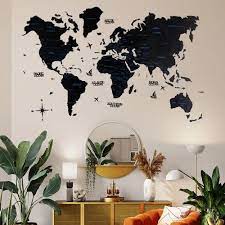 Wooden World Map For Wall In India