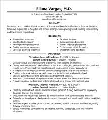 Medical Doctor Curriculum Vitae Template   Resume Cover Letter Example