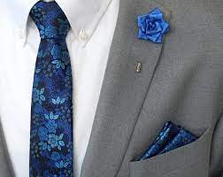 Check spelling or type a new query. Blue Rose Lapel Blue Floral Tie Matching Pocket Square Set Etsy