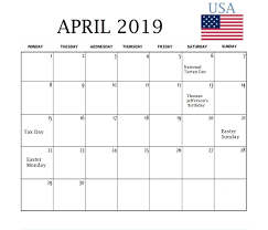 Mark the holidays date with the red color because re color gives you an eye catching look. April 2019 Usa Holidays Calendar April April2019 April2019calendar 2019holidays Holiday Calendar Calendar Usa Us Holiday Calendar