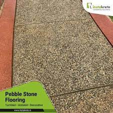 multicolor matt pebble stone flooring