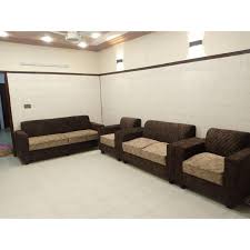 07 seater brown and light ton sofa set