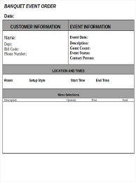 Free 8 Event Order Forms In Samples Examples Formats