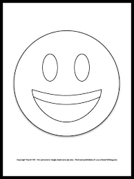 emoji coloring page smiley face free