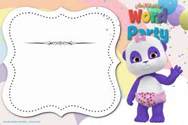 free printable word party invitation