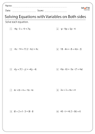 Multi Step Equations Worksheets Math