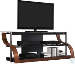 Italian inspired espresso wood veneers are mixed with black tempered safety glass to create a chic and unexpected accent piece. Bell O Espresso 65 Tv Stand From Twin Star International Coleman Furniture