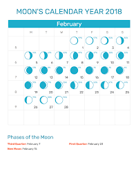 Moons Calendar February 2018