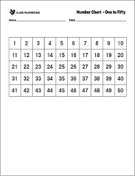 printable number chart 1 50 cl
