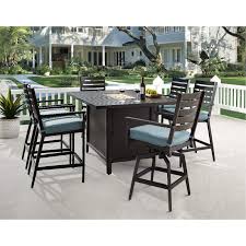7 piece patio fire pit dining table