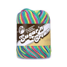Lily Sugar N Cream The Original Ombre Yarn 4 Medium Gauge 100 Cotton 2 Oz Psychedelic Machine Wash Dry