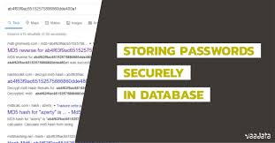 how to securely pwords in database