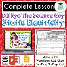 Bill Nye Static Electricity Video Guide Quiz Sub Plan