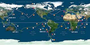 Carte du monde avec les océans à compléter