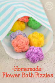 how to make easy flower bath fizzies to