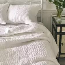 Solid White Cotton Kantha Quilt Blanket