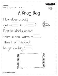 a snug bug word family ug word