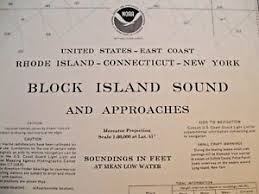 Details About Vintage Block Island Sound Approaches Navigational Map Chart No 13205