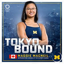 University of Michigan Athletics - Maggie MacNeil will represent Canada at  the Tokyo Olympics this summer! MORE: https://myumi.ch/3qy1y #GoBlue |  Facebook