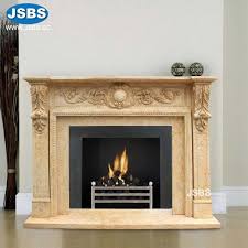 Beige Fireplace Surrounds Marble