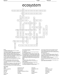 Ecosystem Crossword Wordmint