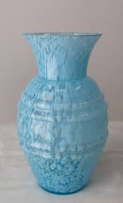 Art Deco French Vase In Blue Glass