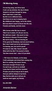i m moving away poem by amanda baines