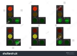 Set Traffic Lights Red Yellow Green Stock Vector Royalty