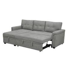 homestock gray tufted sectional sofa