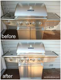 how to clean stainless steel grill hot