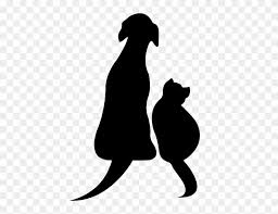 dog and cat silhouette clip art
