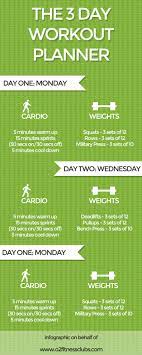the 3 day workout planner visual ly