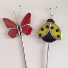 Stained Glass Erfly And Lady Bug