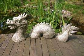 Xl Three Piece Oriental Dragon Statue