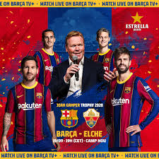 A 25/01 2021, elche cf e fc barcelona vão estar frente a frente na la liga. Facebook
