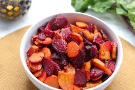 roasted beets and sweet potatoes with