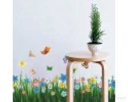 Erfly Grass Flowers Wall Stickers