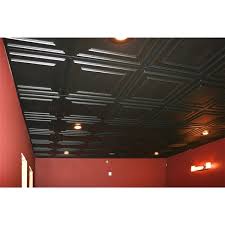 Ceilume ceiling tiles and ceiling panels. Ceilume Cambridge Black Ceiling Tiles 2 Ft X 2 Ft Pack Of 4 Lowe S Canada