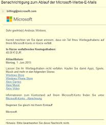 Billing Microsoft Com Benachrichtigung Zum Ablauf Der Microsoft